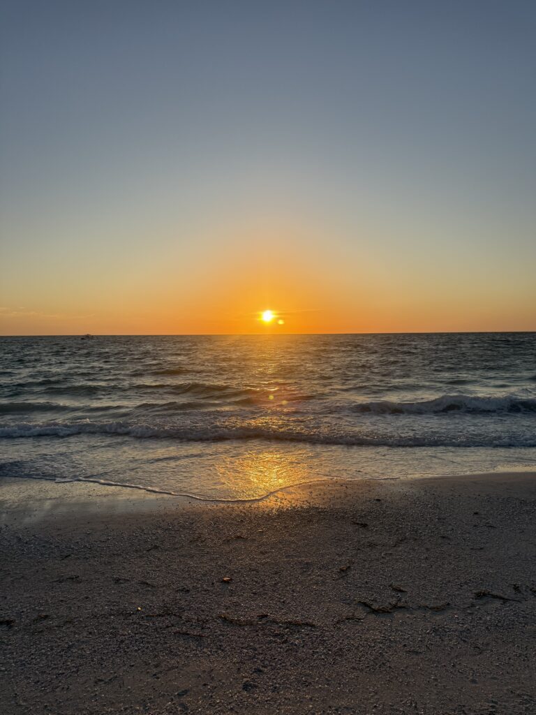 Sunset over Pass-A-Grille Beach near 108 12th Ave St Pete Beach